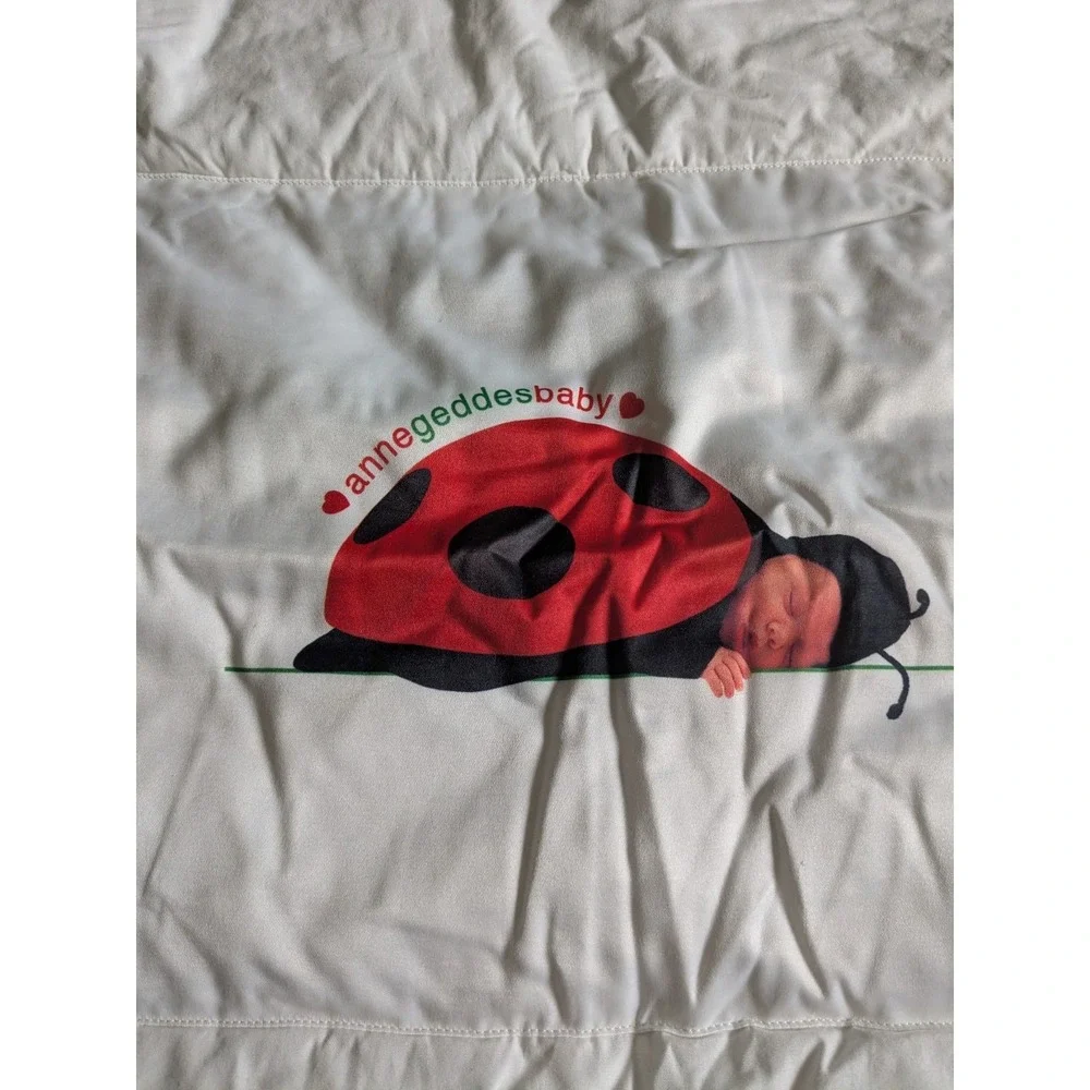 Vintage Anne Geddes Crib‎ Baby Nursery Comforter HTF/RARE Ladybug Baby